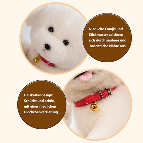 Bichon Frise Kuscheltier,Weiches Stofftier Simulation Stehendes Liegend,Pudel Kuscheltier Weiss,Realistisch Teddy Dog, Für Die Heimdekoration Geburtstagsgeschenke Geschenk Kinder (30cm,Stehen)