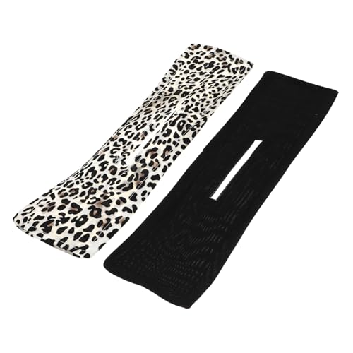 PENIKOKO 2 piezas Herramientas para Hacer Moños de Pelo con Alambre de Negro y Estampado de Leopardo Fáciles de Usar Cómodas y Elegantes para Mujeres y Niñas