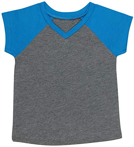 Image of ToBeInStyle Kids Boys Girls Cotton Jersey Contrast Raglan V-Neck Tee T-Shirts