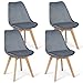 IDMarket - Lot de 4 chaises SARA en Velours Gris