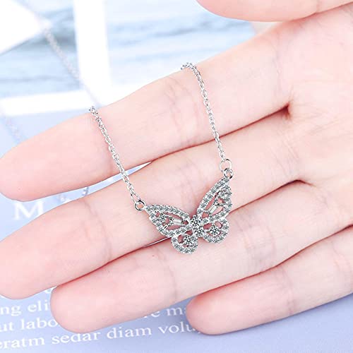Collier papillon en argent 925 et zircone pour femme - 3