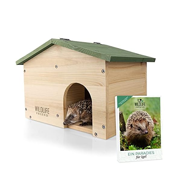 WILDLIFE FRIEND I Igelhaus Winterfest mit Boden aus Holz I 33cm x 22,5cm x 25cm | Ganzjähriges Wetterfestes…