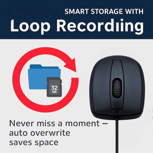 Image of FREDI HD PLUS USB Mouse Camera | 1080p Full HD Video | 32 GB Inbuilt Storage | Loop Recording | Plug & Play USB Design | Mobile & PC Playback | Smart Data Compression for Home & Office Use