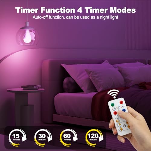 Ampoule LED E27 RGB à piles 2600mAh rechargeable avec télécommande | Lot de 2 - 6