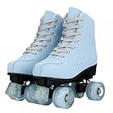 ローラースケート ローラーシューズ クワッドスケート インラインスケート ローラーブレード 四輪ローラースケート 光る輪 点滅スケートホイール 発光 通気性 静音 耐久 安全 スポーツ アウトドア 子供用 大人用 学生 男女兼用 上級者 初心者向け ジュニア (23.5cm)