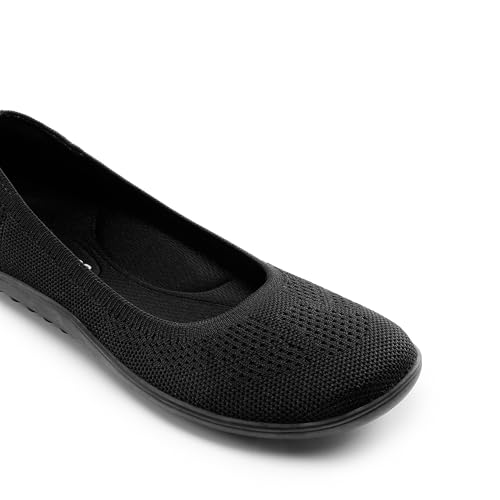 DREAM PAIRS Women's Ballet Flats, Wide Toe Box Knit Flats for Women with Arch Support, Comfortable Slip On Dressy Travel Work Business Office Shoes for Women4