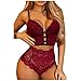 Générique Sexy creux soutien-gorge sous-vêtements femmes string dentelle sans fil ensemble Sexy Lingerie bandage intimes Body Q (Red, M)