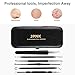 JPNK Blackhead Remover Tool Comedones Extractor Acne Removal Kit for Blemish, Whitehead Popping, 6 Pcs Zit Removing for Nose Face Tools with a Leather Bag (Black)