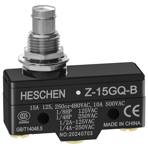 Heschen Microinterruttore per uso generico Z-15GQ-B, stantuffo per montaggio a...