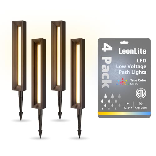 Image of LEONLITE 4-Pack 5CCT Low Voltage Landscape Lights, 12-24V, ETL, IP65