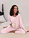 Ekouaer 2 Pack Womens Pajama Sets Long Sleeve Pjs Lounge Set Soft Comfy Sleepwear Winter Loungewear,Pink Stripe/Navy Dots,Medium