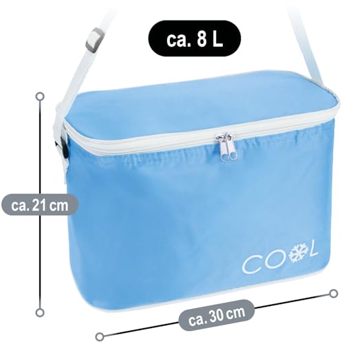 com-four® Kühltasche 8 L - Faltbare Thermo-Kühlbox - leichte Isoliertasche für Camping & Outdoor mit Schultergurt - sommerliche Picknicktasche mit Reißverschluss 6