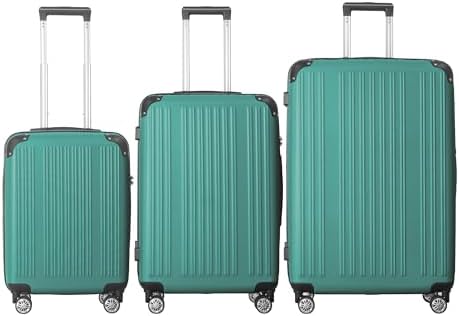 3-Piece Luggage Set 3 (20"/24"/28"), Hardside Suitcases with 8 Sp...
