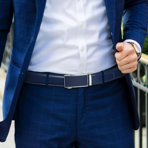 Exact-Fit 1 3/8" Genuine Leather Belt Men Executive Dress Classic Black Gift Box2