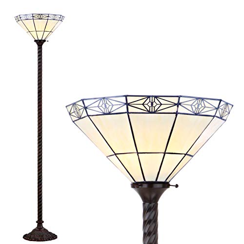 Jonathan Y Jyl8005A Moore Tiffany-Style 68.57" Torchiere Led Floor Lamp, Tiffany, Traditional, Art Nouveau Style, Office, Living Room, Family Room, Dining Room, Bedroom, Hallway, Foyer, Bronze #TOP15