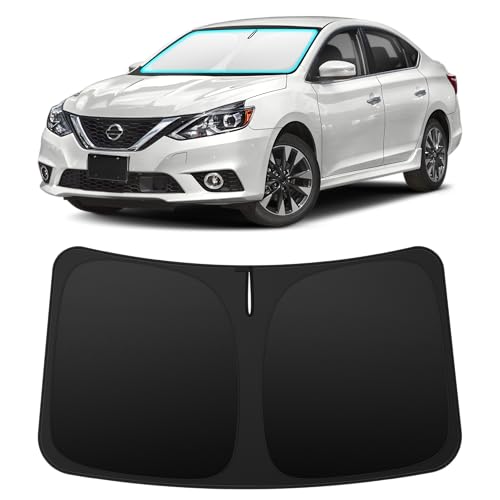 Image of INSAUTO Custom Fit Windshield Sun Shade for Nissan Sentra 2013-2019 | Foldable Front Window Sunshade Car Accessories, UV & Heat Reflector, Keeps Interior Cool, Includes Storage Bag
