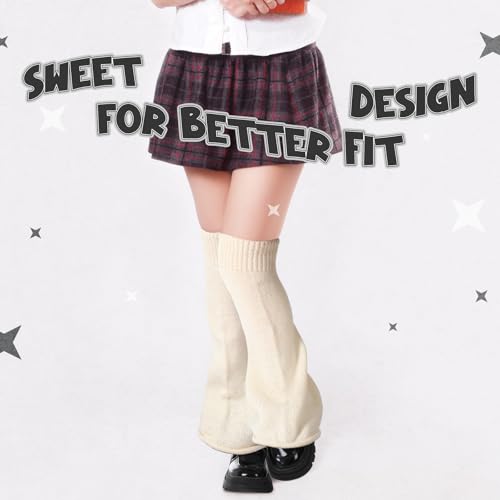 Image of 3 Pairs Women Leg Warmers Y2k Knitted Long Leg Warmers Halloween Gothic Lolita Accessories