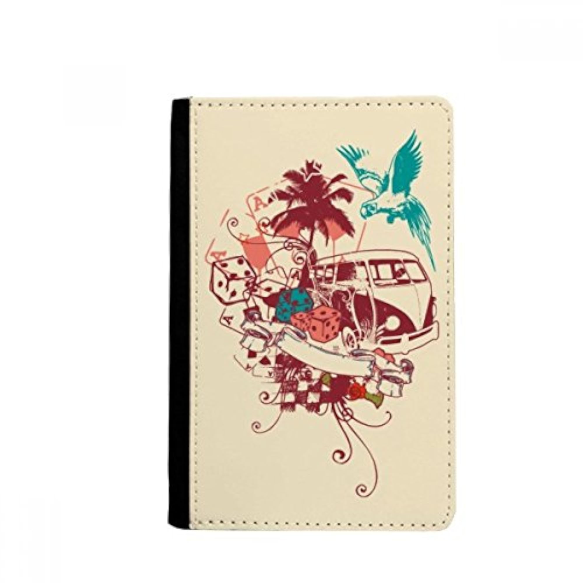 Coconut Tree Eagle Bus Playing Cards Passport Holder