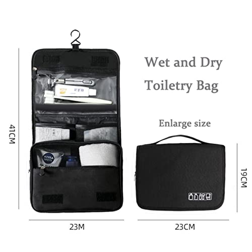 Yunzsxjy Hanging Toiletry Bag Large Capacity Hanging Toiletry Bag For Women And Men Waterproof Travel Cosmetic Bag With Sturdy Hook (Black) #TOP2