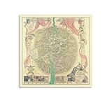 KHJYTVBCDS Discworld Map 1993, Vintage Poster Canvas Art Print - Painting for Living Room & Bedroom Wall Decor for Home & Office Aesthetics 12x12inch(30x30cm)