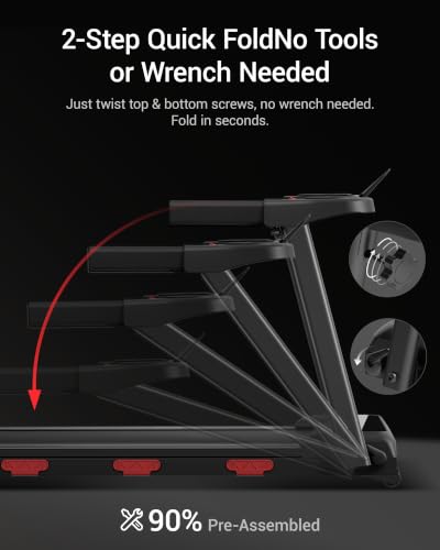 Image of CURSOR Folding Treadmill with Auto Incline 0-15%, 3.0HP Low Noise Portable Walking Pad Treadmill for Home, 0.6-7.5 MPH Speed, 3 LED Display, 350LBS Capacity
