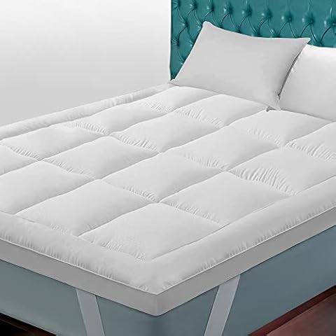 HIGH LIVING Microfibre Mattress Topper 4 Inch/10cm Heavy Fill Single Double King Super King Box Stitched and Elasticated Corner Straps (Single) Cover