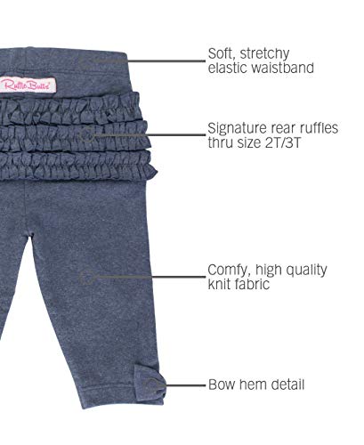 Image of RuffleButts Baby Girls Fall Fall - Stretchy Ruched Toddler Ruffle Leggings