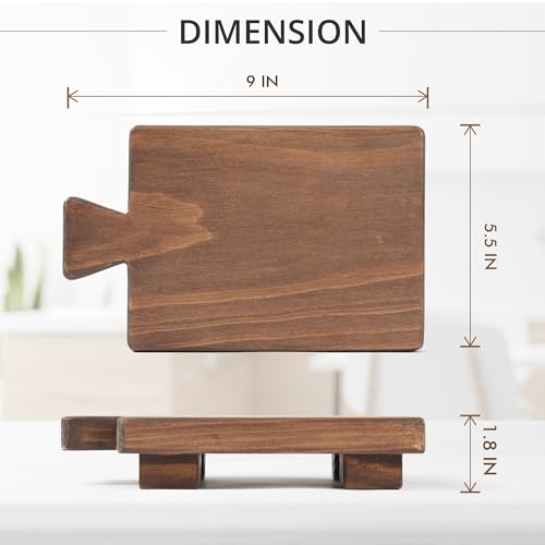 Image of GRID FORTE Wood Pedestal Stand, Wood Riser, Mini Display Stool for Bathroom, Kitchen Soap Tray, Sink Room Decor Candle Plant Tray, Modern Rustic Holder, Soap Bottles Decorative Stand (Special Walnut)