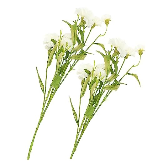 YARNOW 2 Piezas Arreglos Florales Realistas Flor De Celebración De Boda Pétalos De Seda Mini Clavel Flor Realista Ramos Falsos Flores Secas Flor De Seda Blanco De Flores Novia