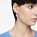 Swarovski Swan Drop Earrings, Rhodium Finished Swan Motif with Blue Pavé and Clear Stones, Part of the Swarovski Swan Collection