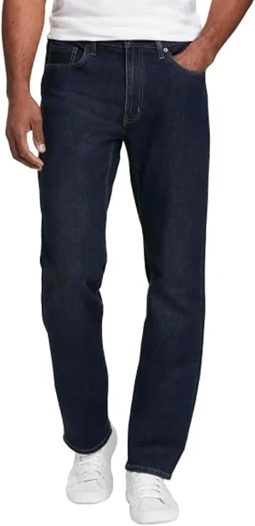Eddie Bauer Men’s Regular Fit Two-Way Stretch Jean (Dark Blue, 38W x 30L)