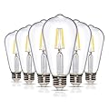 Simba Lighting LED Edison Vintage Filament ST21 (ST64) Light Bulbs (6 Pack) 6W Dimmable 60W Equivalent Clear Glass Decorative Antique Retro, Standard Medium E26 Base, Natural White 4000K