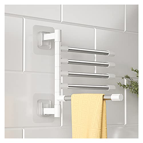 Toallero de baño giratorio de aluminio con 5 barras y colgador de pared 5