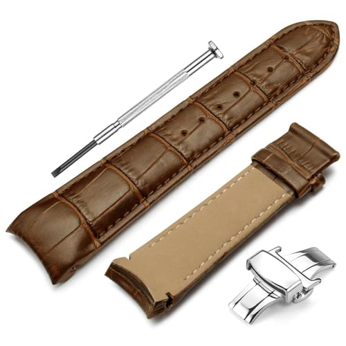 Image of DBLACK ''TST2'' Genuine Leather Watch Strap, Bamboo Pattern Design Watch Belt / / Compatible with Tissot Couturier 1853 & Other Models, Full-Padded Curved Watch Band (Choose Your Size & Color)