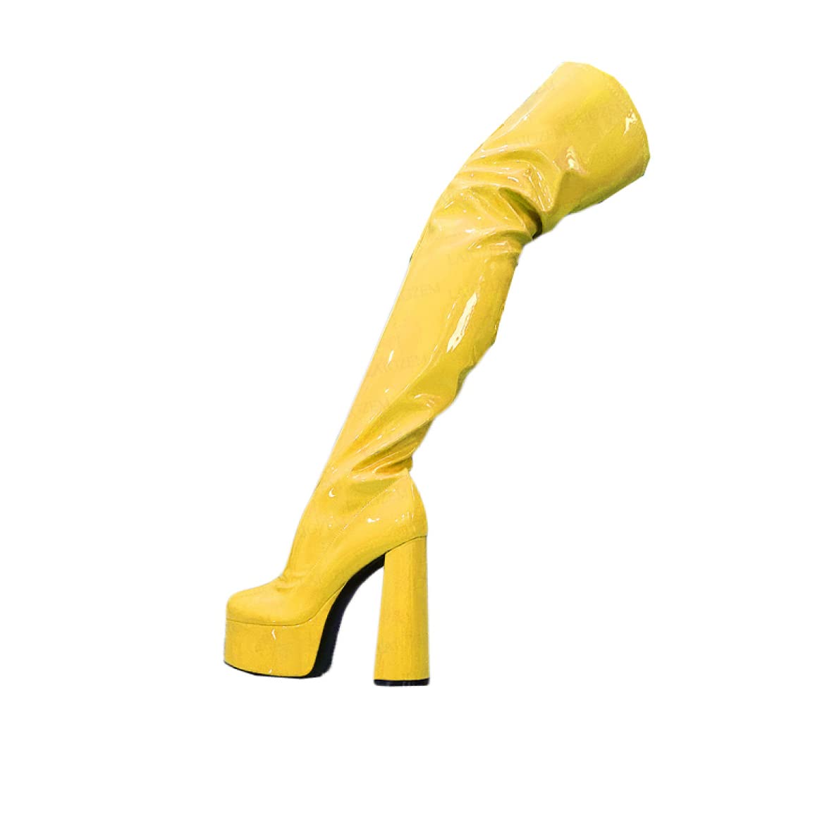 厚底ニーハイブーツ 黒　　yello イエロー 厚底ニーハイブーツ 黒 yello イエロー Yellow boots - YELLO