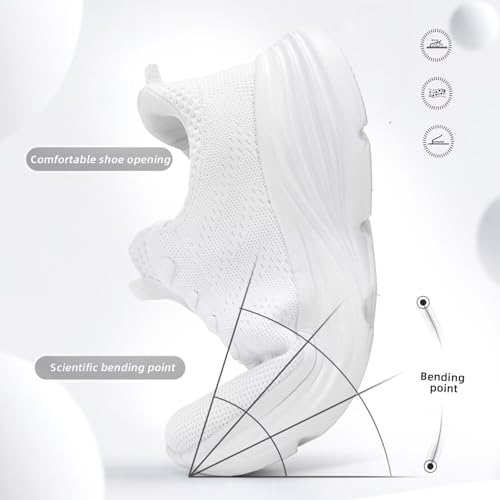 Image of WJA Men's Non Slip Walking Shoes Lightweight Breathable Casual Running Shoes Fashion Sneakers Mesh Workout Sports Shoes