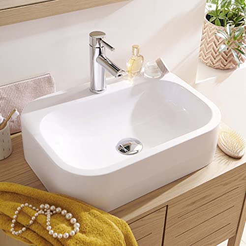 MOB-IN Vasque à poser rectangle en en résine blanche 50x37cm