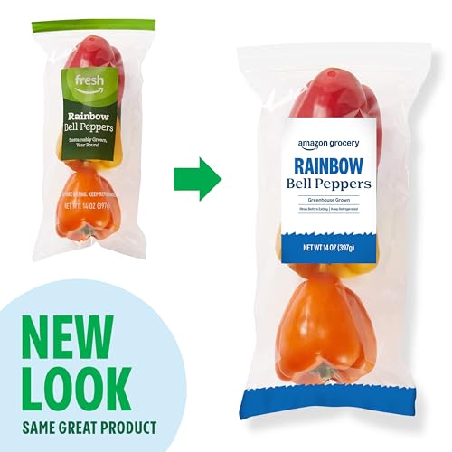 Amazon Grocery, Rainbow Bell Peppers, 3 Ct (Previously Fresh Brand, Packaging May Vary)
