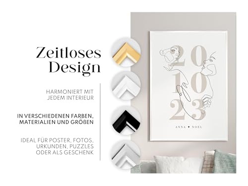 Artower® Bilderrahmen Weiß Metall Dünner Rahmen für DIN A4 21 x 29,7 cm | Posterrahmen Groß Collage | Picture Frame Metal 21x30 cm | Aluminium Schmal Bilderrahmen | White Poster Rahmen