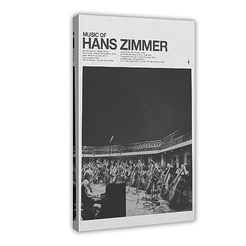 Poster du film emblématique de Hans Zimmer - Poster sur toile - Décoration de chambre à coucher, de bureau, de bureau - 20 x 30 cm - Avec cadre