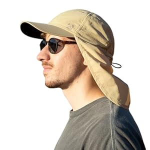 TOP-EX XL/XXL Waterproof Baseball Cap Mens with Neck Flap, UV Protection Sun Hats Women, Foldable Summer Hats Safari Hiking Outdoor Hat Breathable Adjustable