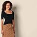 Amazon Essentials Damen Halbarm-T-Shirt mit eckigem Ausschnitt in schmaler Passform, Schwarz, M