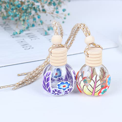 Jidafang-Us 12 Pcs Hanging Colorful Bottle 13Ml Empty Refillable Car Perfume Bottle Air Freshener Diffuser Essential Oil Pendant Bottle Filling Perfume Essential Oils Or Air Freshener Color Random #TOP3