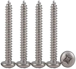 Drenky 100pcs M4 Stainless Steel Self Tapping Screws Phillips Pan Head Srews DIY Woodworking Screws (100PCS M4 x 20mm)