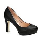 Sohle: Sonstiges Material Klassische Damen Pumps Stilettos High Heels Plateau Abend Schuhe Bequem 321 (40, Schwarz)