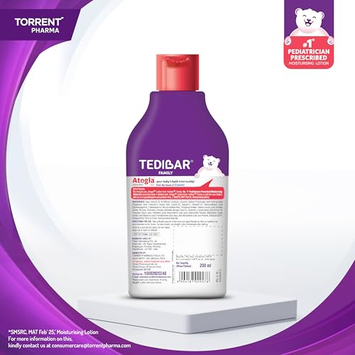 Image of Atogla Baby Lotion 200ml from Tedibar Family | No. 1* Pediatrician prescribed Moisturising Lotion- By Torrent Pharma
