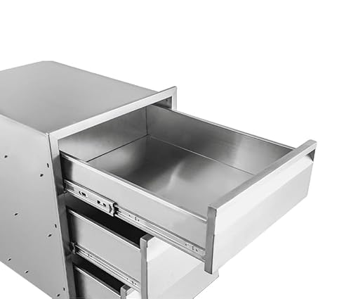 Leidic Outdoor Kitchen Triple Drawer Stainless Steel Bbq Drawer For Outdoor Kitchen Bbq Island,14Wx21Hx23D Inch thumb #4