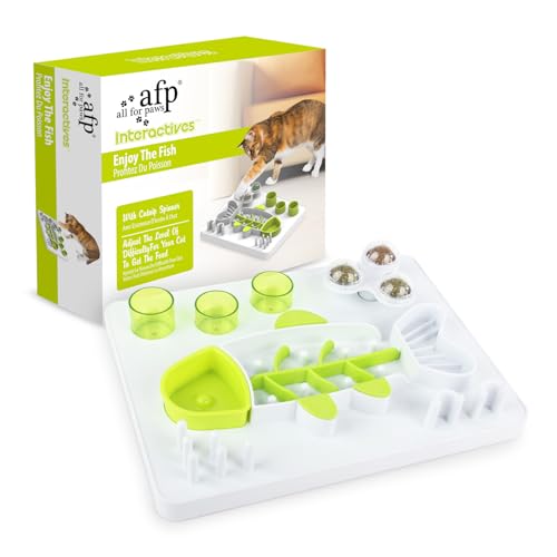ALL FOR PAWS Interactives Katzen-Futterstation Puzzle, Interaktives Intelligenzspielzeug für Katzen, Interaktives Spielzeug für Katzen