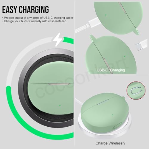 Image of Silicone Case Cover Compatible for OnePlus Buds 4 -Matcha Green
