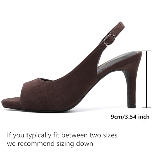Image of RIBONGZ Block Heels for Women Closed Pointed Toe Heeled Slingback Chunky High Heel Ankle Strap Pumps Patent Leather Comfort Dressy Shoes for Work Party Prom Wedding Bridal Dress
